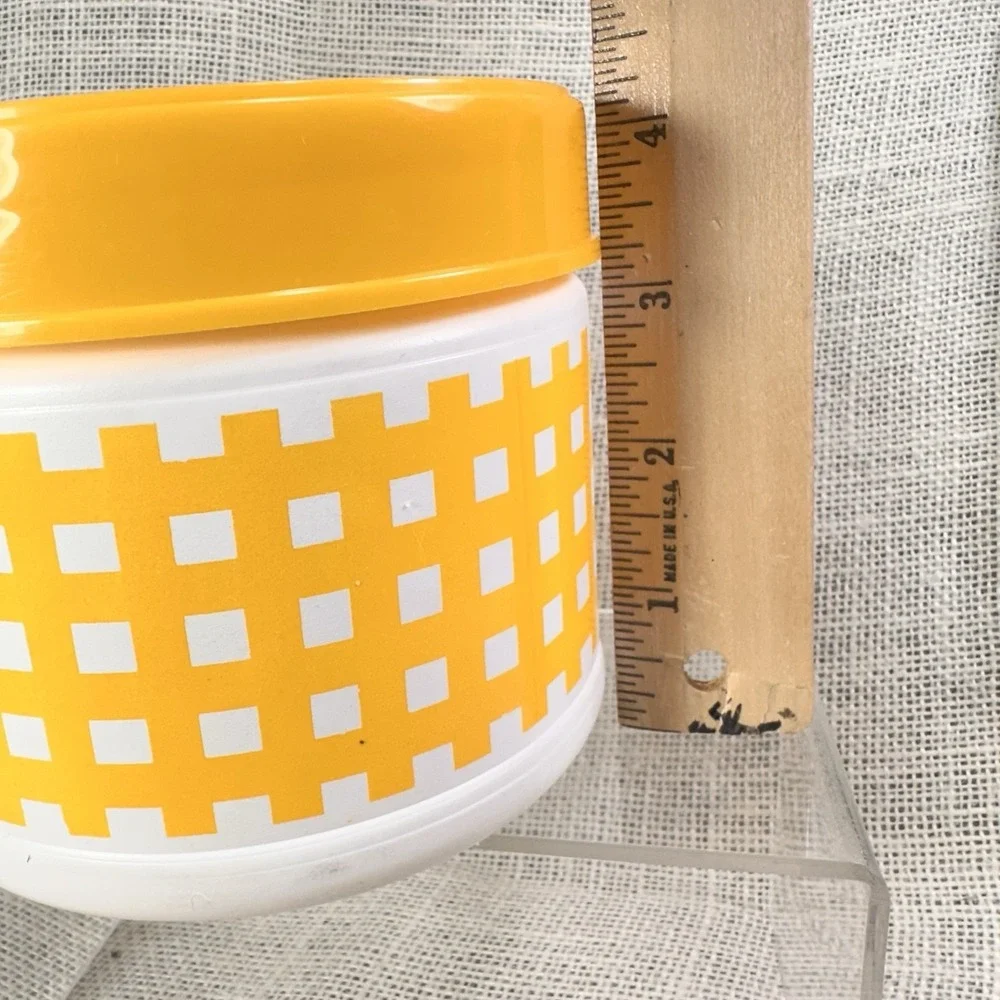 ROBB Yellow Gingham Canister Pack 10105 Plastic Storage Container Lid‎ USA